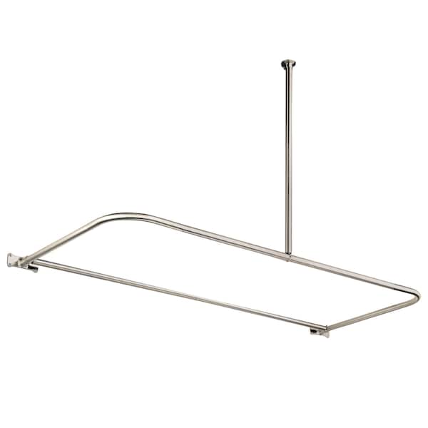 D-Shaped Shower Curtain Rod, Polished Nickel